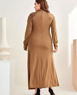 Plus size brown dress