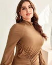 Plus size brown dress