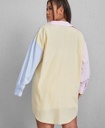 Large size solid color striped shirt