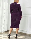 Plus size solid color sequin dress