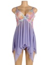 Purple Flower Decoration Loose Comfortable Split Open Babydoll