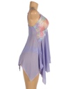 Purple Flower Decoration Loose Comfortable Split Open Babydoll