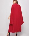 Pleated  Solid Cape Dress