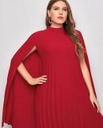 Pleated  Solid Cape Dress