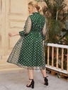 Green oversized dress with transparent sleeves