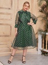 Green oversized dress with transparent sleeves