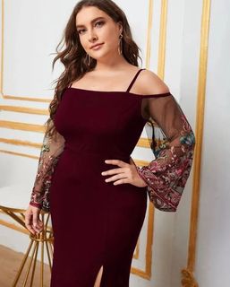 Plus size slit thigh dress