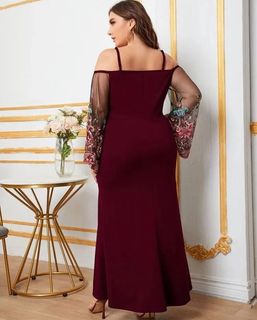 Plus size slit thigh dress