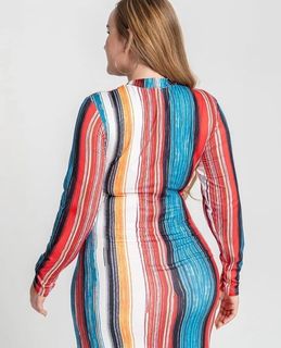 plus size rainbow dress