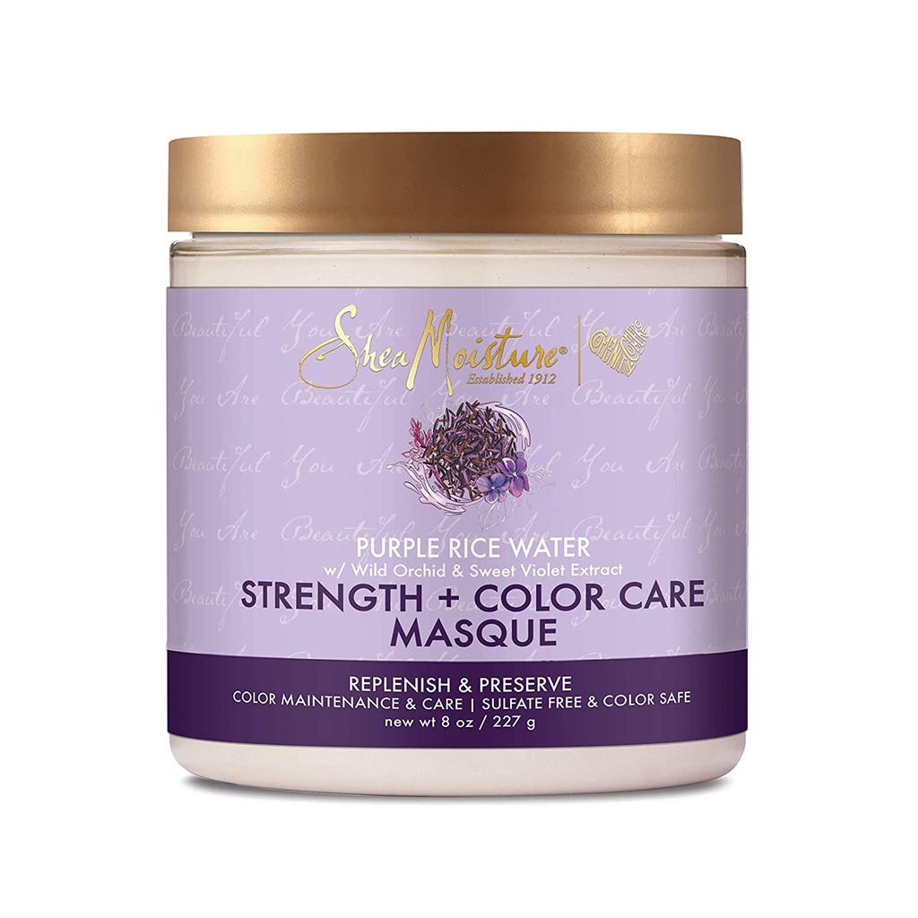 SheaMoisture Strength and Color Care Masque for Damaged Hair Purple Rice Water to Replenish and Preserve