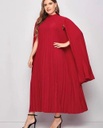 Pleated Solid Cape Dress