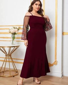 Plus size slit thigh dress